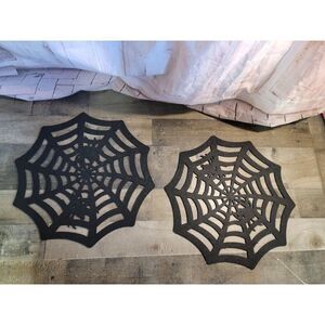 Halloween felt spiderweb spider black decor set